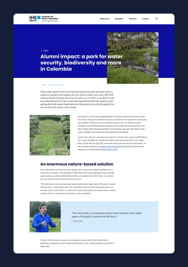 IHE Delft Institute for Water Education desktop design